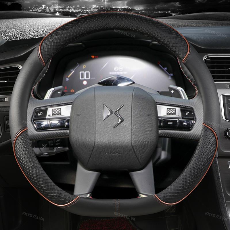 D-förmige Auto-Lenkradabdeckung aus Leder für Citroen DS3 DS4 DS5 DS5 DS 5LS DS6 DS7 DS9 C3-XR New Elysee C4 Sega 2014