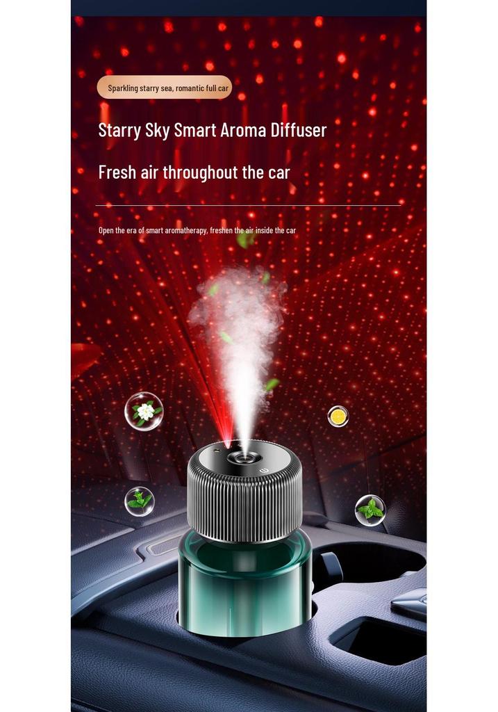 New Car Interior Aromatherapy Machine with Starry Sky Ambient Light and Smart Perfume Sprayer