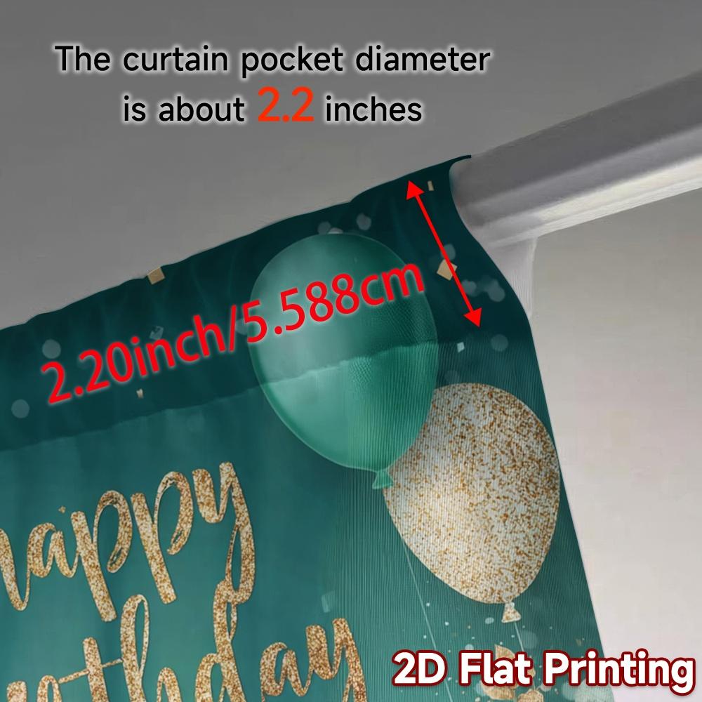 2pcs, 2D FLAT PRINTING Curtains (Without Rod) Birthday Bliss(9) Fashionable Chic Curtains Polyester Curtains Art Deco Festive
