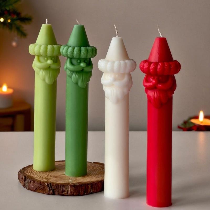 Christmas Pillar Silicone Mold Santa Clause Mold Temperature Resistant For Candle Soap Home Decoration X3UC China Mainland