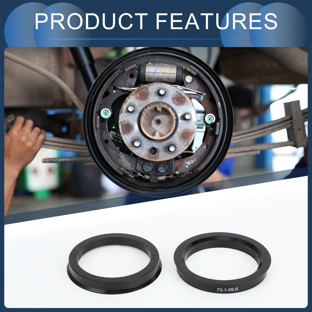 INFINAUTO Hub Centric Ring 59.6mm ID 73.1mm OD Car Wheel Hub Ring ABS Plastic Black 4pcs