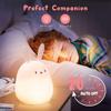 Silicone Led Bunny Lamp Rechargeable Touch Sensor Nursery Night Light With Timer Girls Birthday