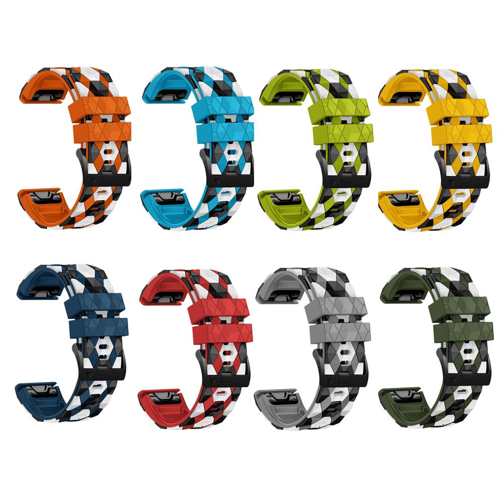22 26mm Quick Fit Watchbands For Garmin Fenix 6 6X Pro 7 7X 5X 5 Plus 3HR Silicone Easyfit Wrist Band Football Pattern Strap