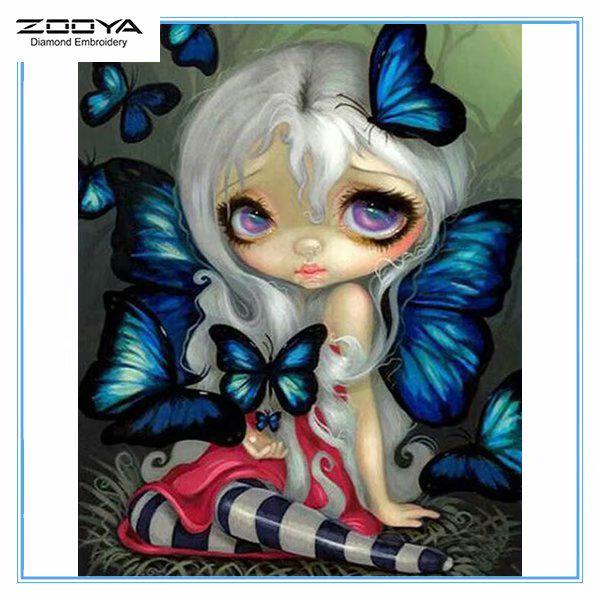 

ZOOYA DIY 5D квадратный горный хрусталь мультфильм девушки Алмазная вышивка картина вышивка крестом домашний декор