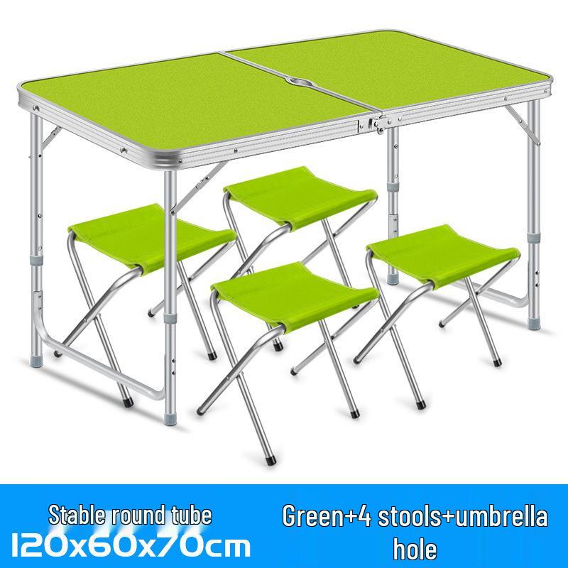 Portable Aluminum Alloy Folding Table and Chair Set for Outdoor Camping and Street Stalls