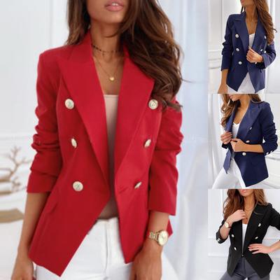 Women Plus Size Silk Satin Jacket Formal Cardigan Pockets Work  Suit Coat