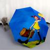1pc Pippi Longstocking Automatic Folding Umbrella - Compact 8-Rib Design, Durable Plastic & Iron, Daily Use Z1230056
