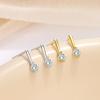 S925 Sterling Silver Minimalist Zircon Earrings for Women INS Fashion Light Luxury Exquisite Plated 18k Gold Earrings