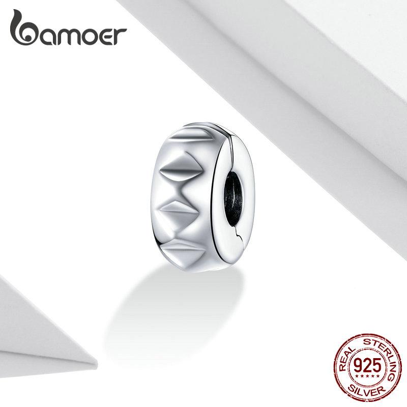 

BAMOER из стерлингового серебра 925 пробы с заклепками и бусинами, подходят для оригинальных браслетов и ожерелий, ювелирные изделия своими руками серебряный