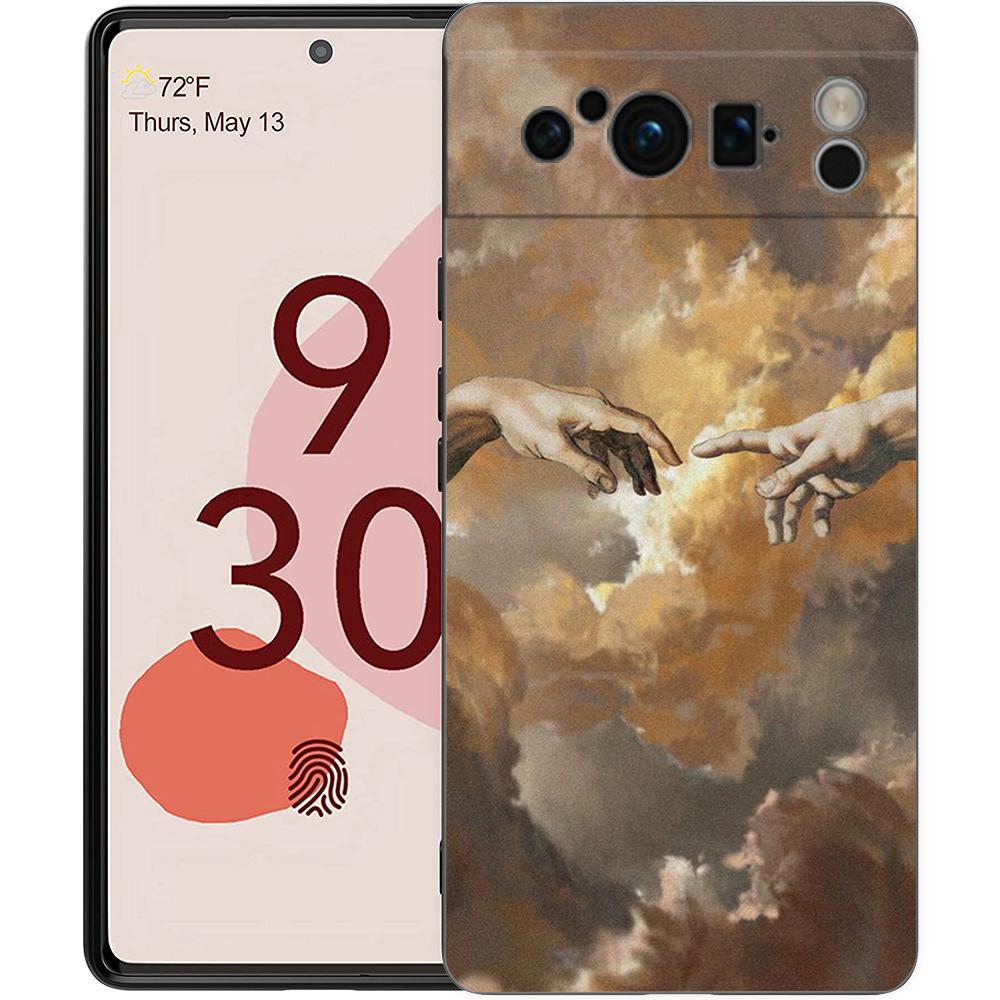 

Mona Lisa Van gogh Oil Painting Art Phone Case For Google Pixel 8 A 7 6 Pro Soft TPU Shell For Pixel 6A Shockproof Black Cover Pixel 7A