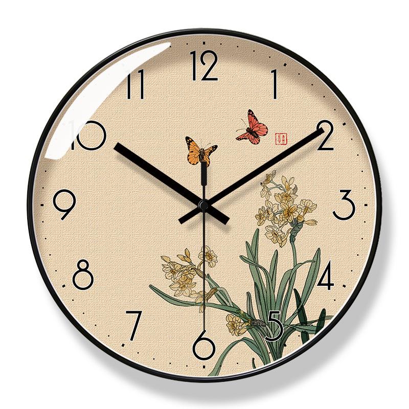 Wall Clock Modern Design Living Room Wall Clock Golden Bamboo Wall Silent Sweep Second Quartz Clocks
