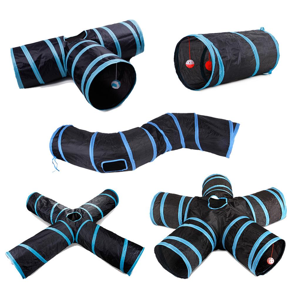 2-5-way Collapsible Cat Tunnel Tube Indoor Kitten Tunnel Toy Pet Self-entertainment Toy Puppy Peek Hole Rabbit Hamster Toys