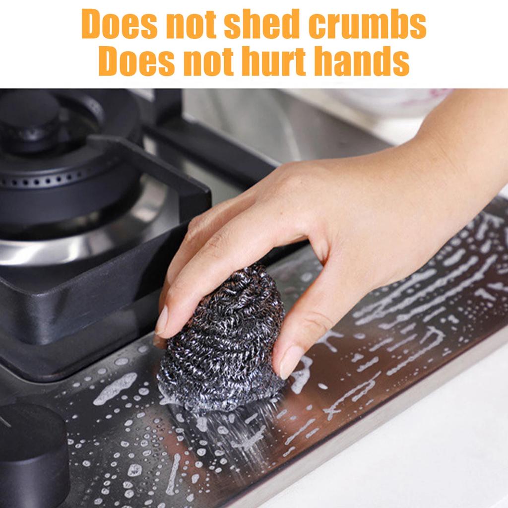 40Pcs Stainless Steel Scrubber Magic Steel Wire Ball Multipurpose Utensil Scrubber Portable Dish Scrubbers Kitchen Cleaner Tools