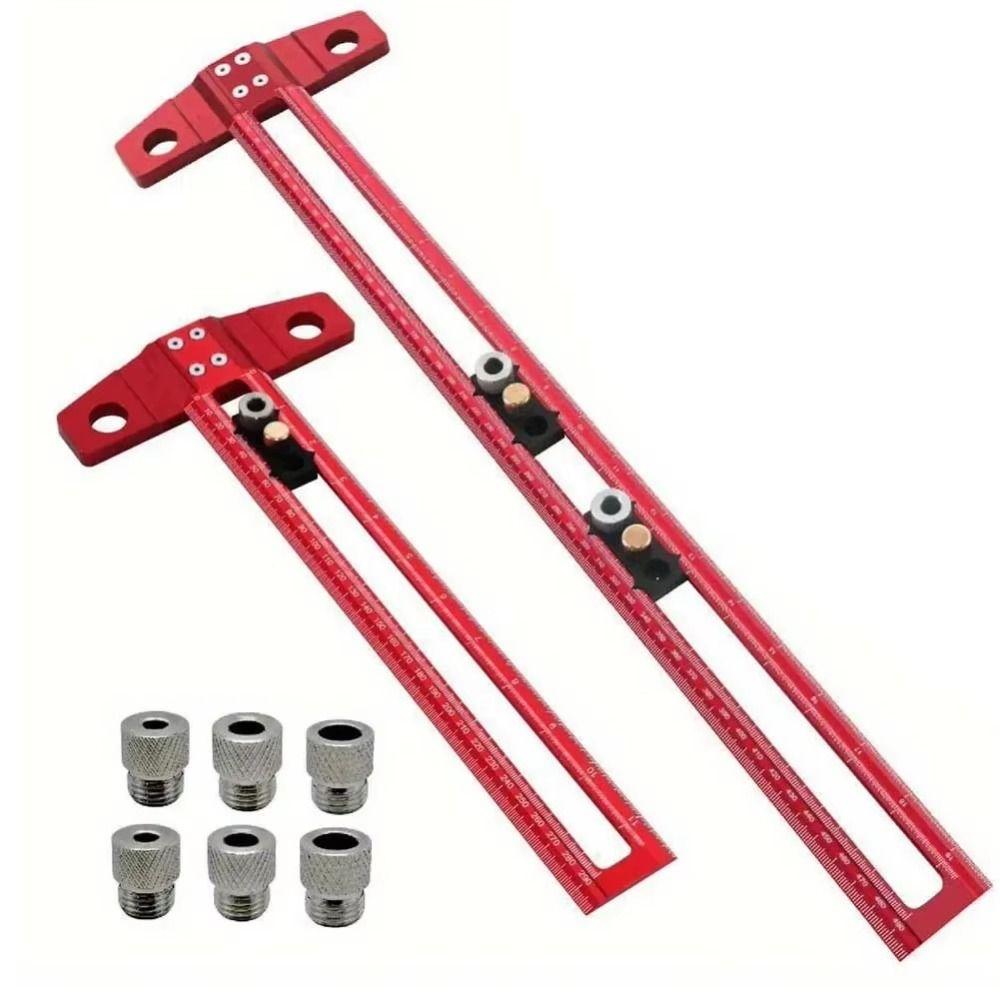 2 In 1 Line Marking Ruler Aluminum Alloy Scriber Marking Ruler  Woodworking