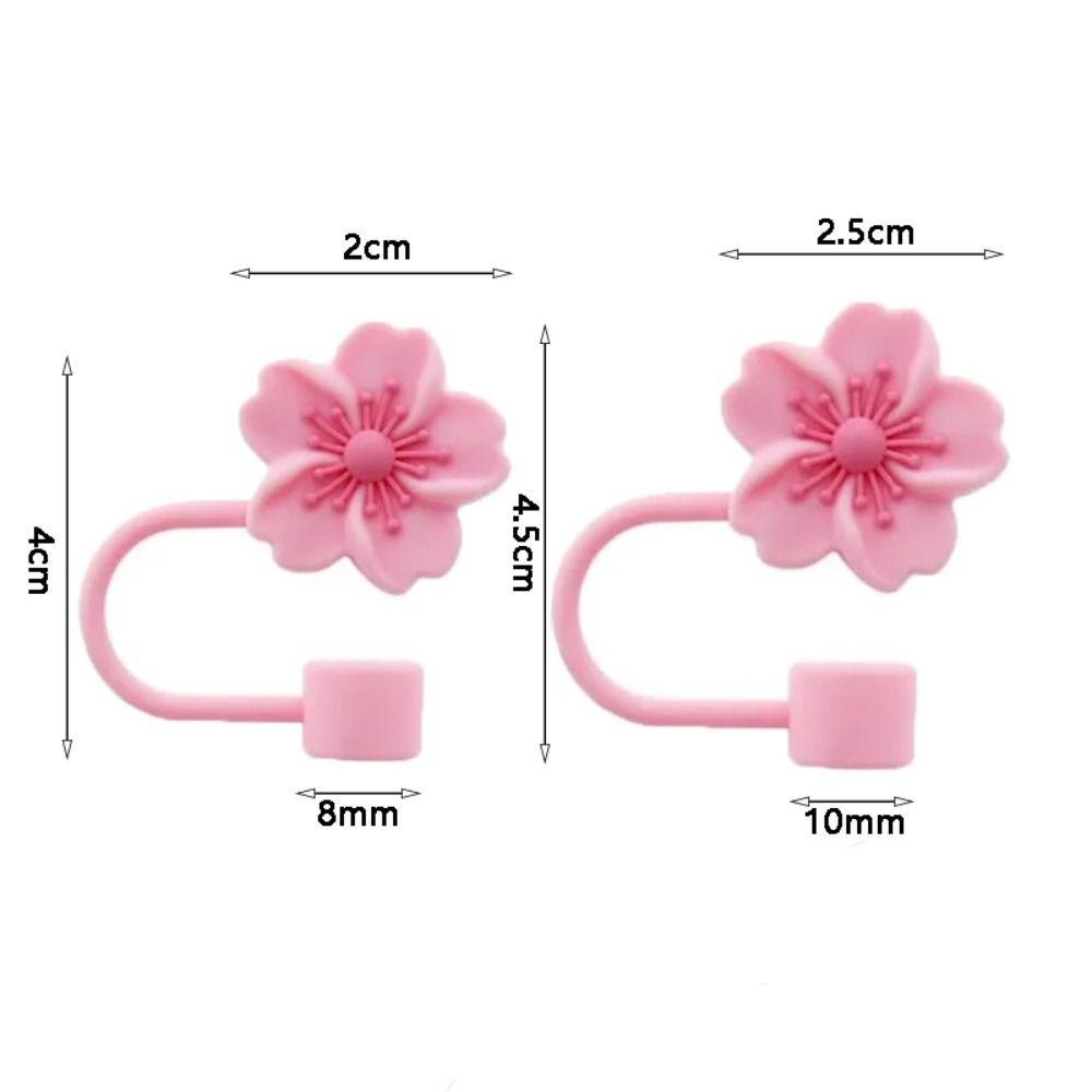 8/10mm Cherry Blossoms Straw Cover Dust-Proof Straw Tips Begonia Flower Straw Topper  Cup 30&40Oz