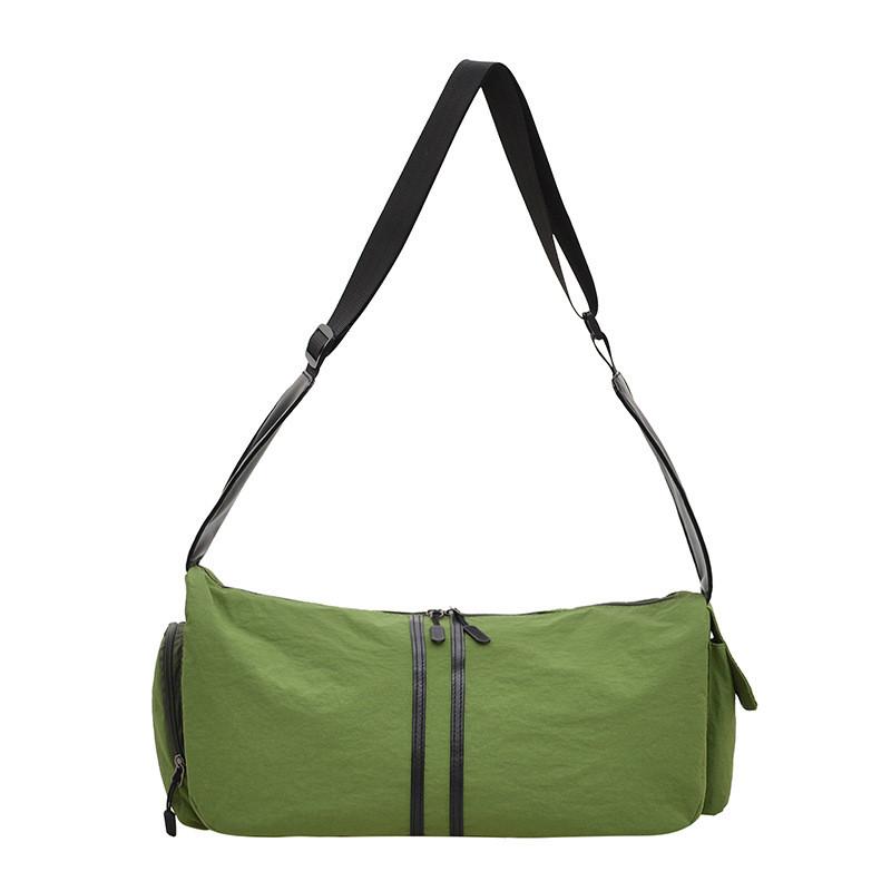 Simple Solid Color Striped Large Capacity Women Shoulder Bag For Daily Use