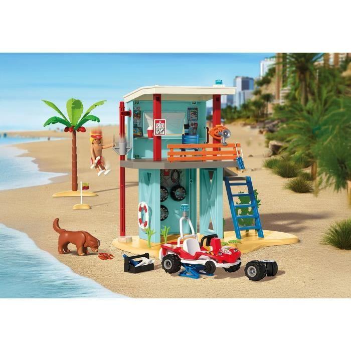 Playmobil 71903 Poste de secours & voiturette de plage, My Life Vacances à la plage, 125 pièces, Dès 4 ans