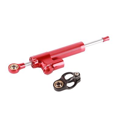 Universal Motorrad Aluminiumlegierung Lenkungsdämpfer Stabilisator Sicherheitskontrolle (rot)