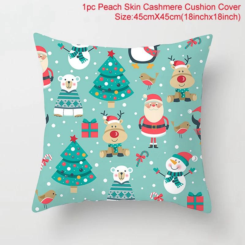 Merry Christmas Cushion Cover Christmas Decorations for Home 2025 Cristmas Ornament Noel Xmas Decor Navidad Happy New Year Gifts