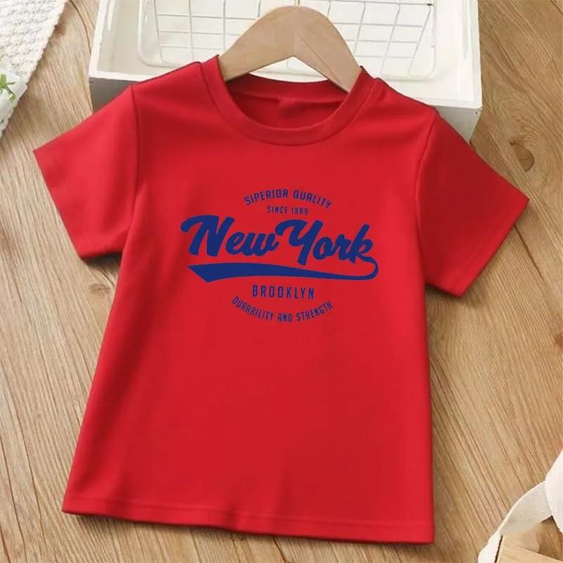 

Teenage New York Printed Tshirt Summer Boys and Girls Casual Fashion Harajuku ONeck Short Sleeve Colorful Tops Clothing Unisex S
