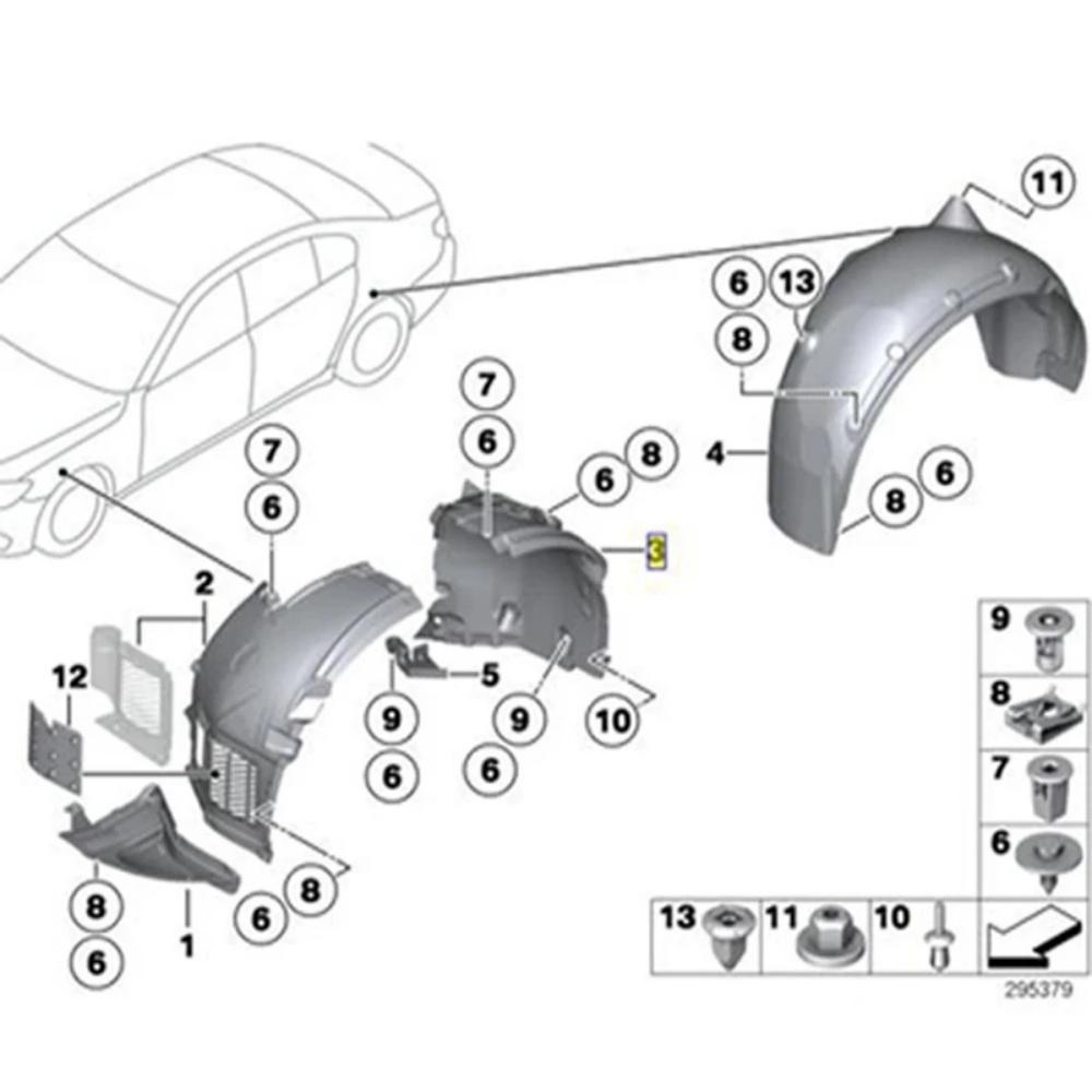 Car Bumper Door Panel Fender Liner Plastic Fasteners Car Accessories for BMW 1er 2er 3er 4er 5er 6er 7er 8er X1 X5 X6 Z1 Z4
