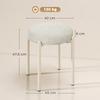 Stackable Stools, Set of 4, Round, Padded Seat, No Backrest, 45 x 45 x 47.5 cm, Cream