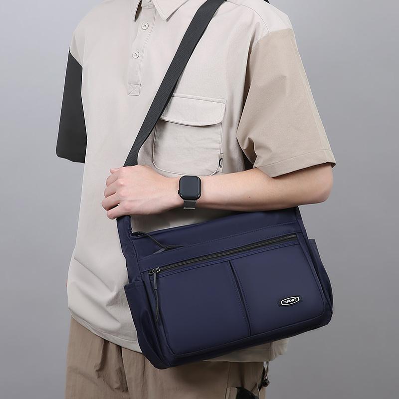 Geantă de Umăr de Afaceri de Capacitate Mare Geantă Crossbody Oxford Geantă de Navetă cu Strat Multiplu pentru Bărbați