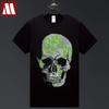Unisex T-shirt XS-XXXL Summer Cotton T Shirts For Men Women Green Skulls Diamonds T-Shirt Man Black Tshirt Short Sleeve Casual Male Tee Tops