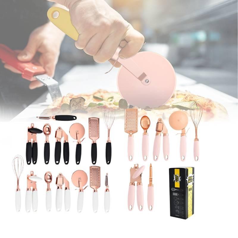 Pcs 7 Kitchen Gadget Set Copper Coated Stainless Utensil Pizza Cooking Tool
