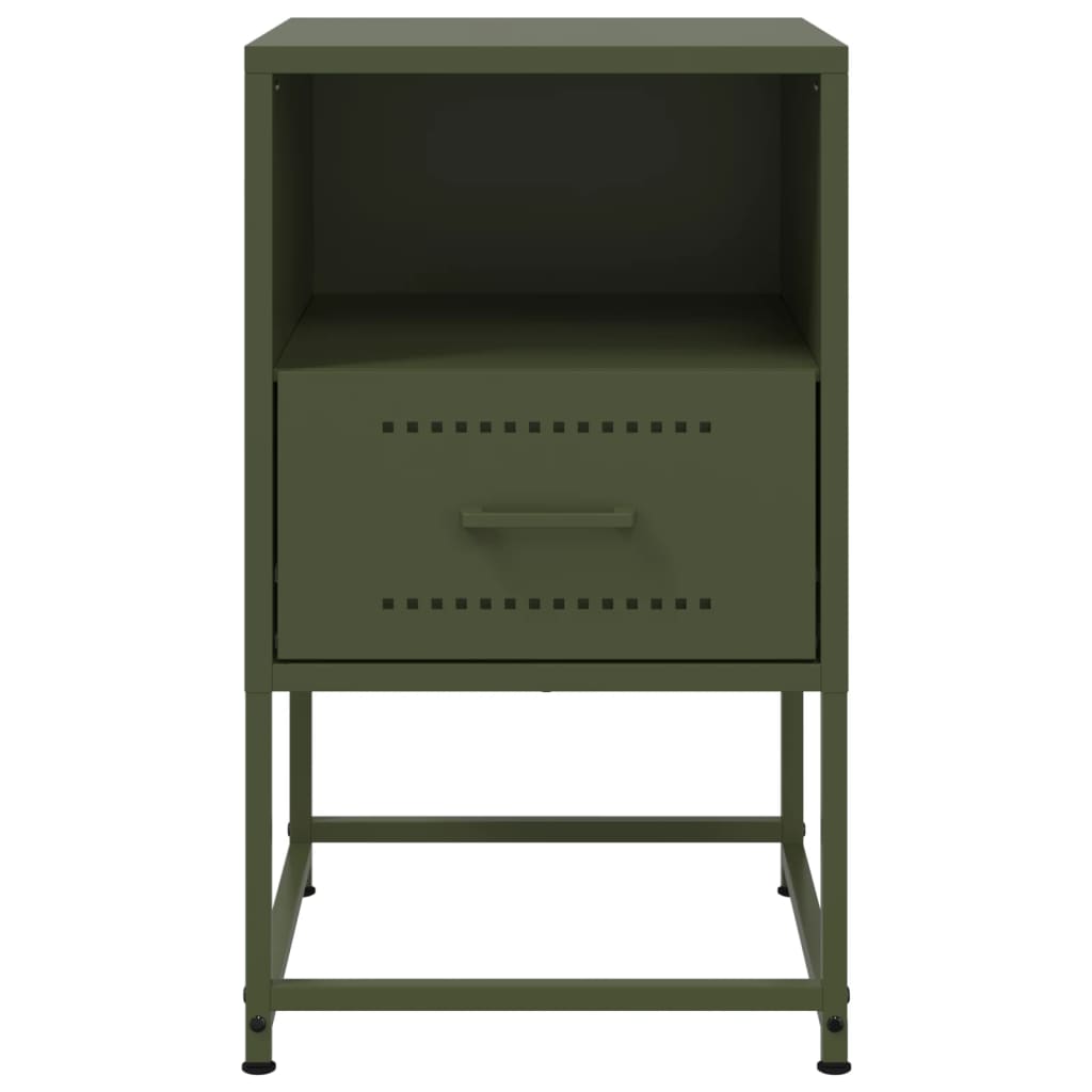 Nightstand Olive Green 36 X 39 X 60.5 Cm Steel