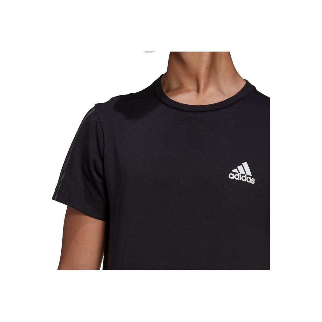 Adidas Solid Color Brand Logo Loose Fit Round Neck Short Sleeve T-Shirt Men Tops Black GK9436