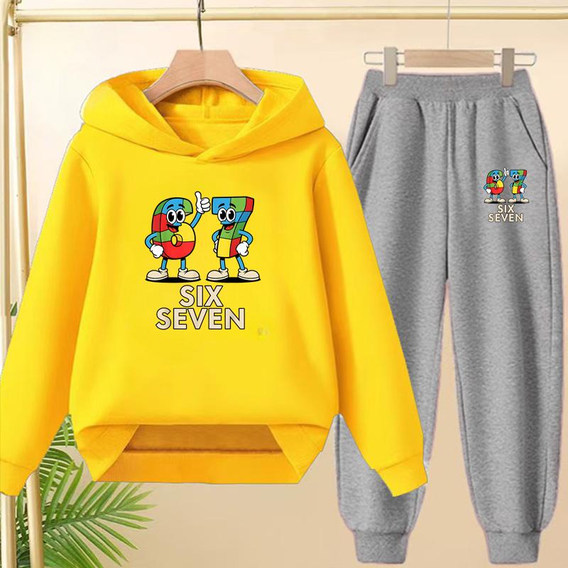 Set Autunnali e Invernali per Bambini e Bambine dai 3 ai 12 Anni, 67 Felpe Sportive Cartoni Animati, Pantaloni Lunghi e Affascinanti Pullover con Cappuccio