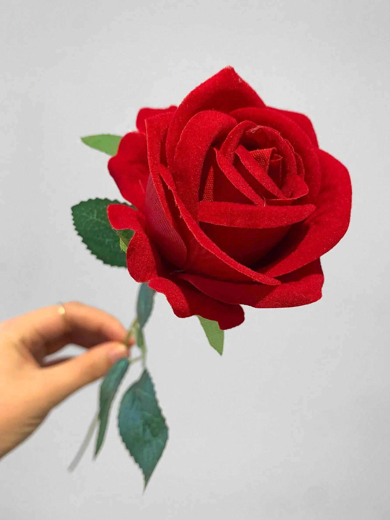 

Искусственный свадебный букет из красных роз, Цветочная композиция для украшения, Искусственная роза для подарков на День святого Валентина, Свадебная вечеринка 1PC красный