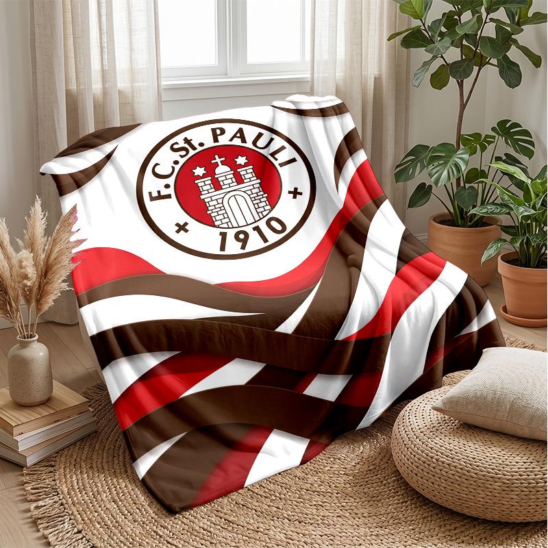 FC St. Pauli Voetbal Print Flanellen Deken, Zachte Warme Lichte Plaid voor Bank Bed Kamperen