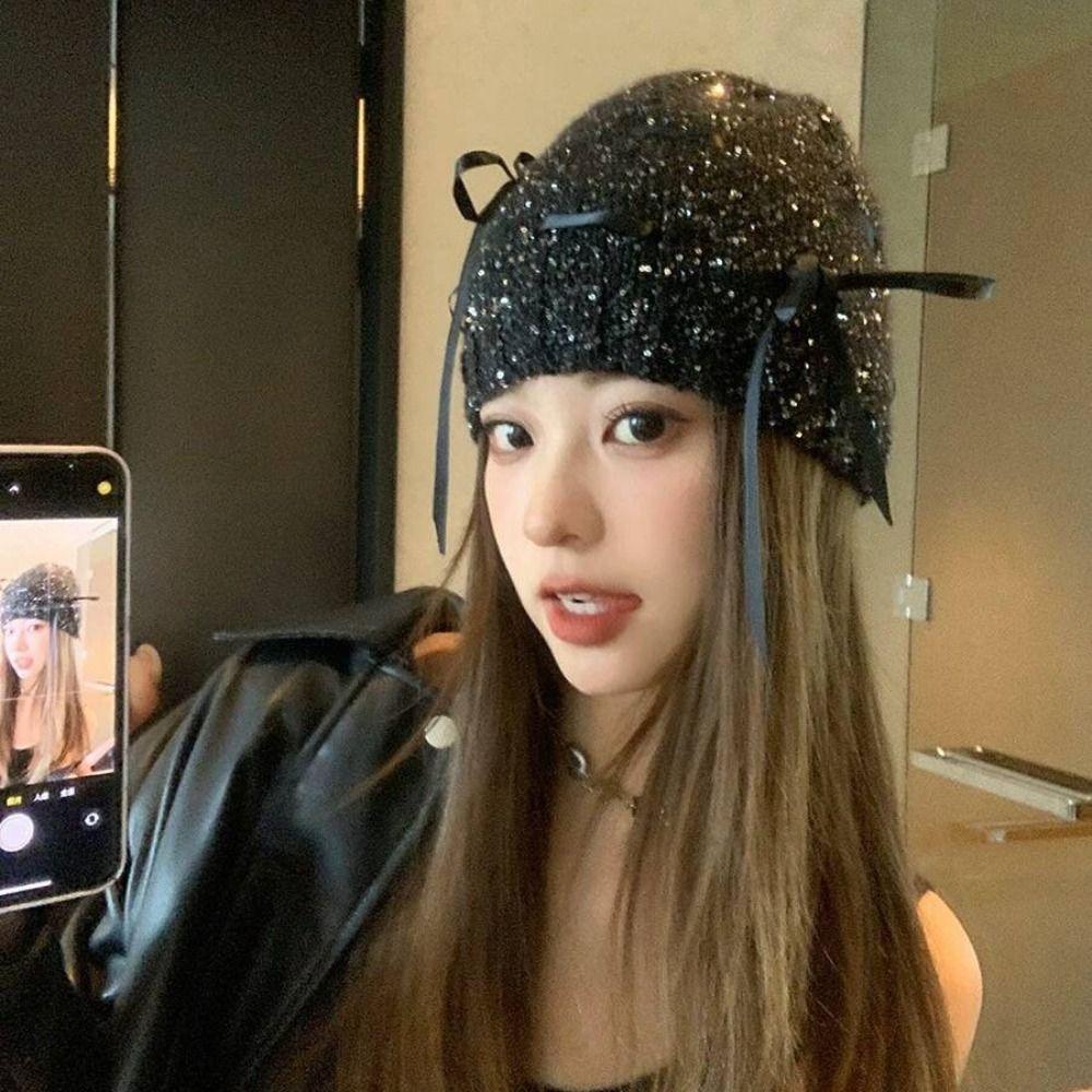 Warm Sequined Cold Hat Knitted Hiphop Hat Fashion Beanie Cap
