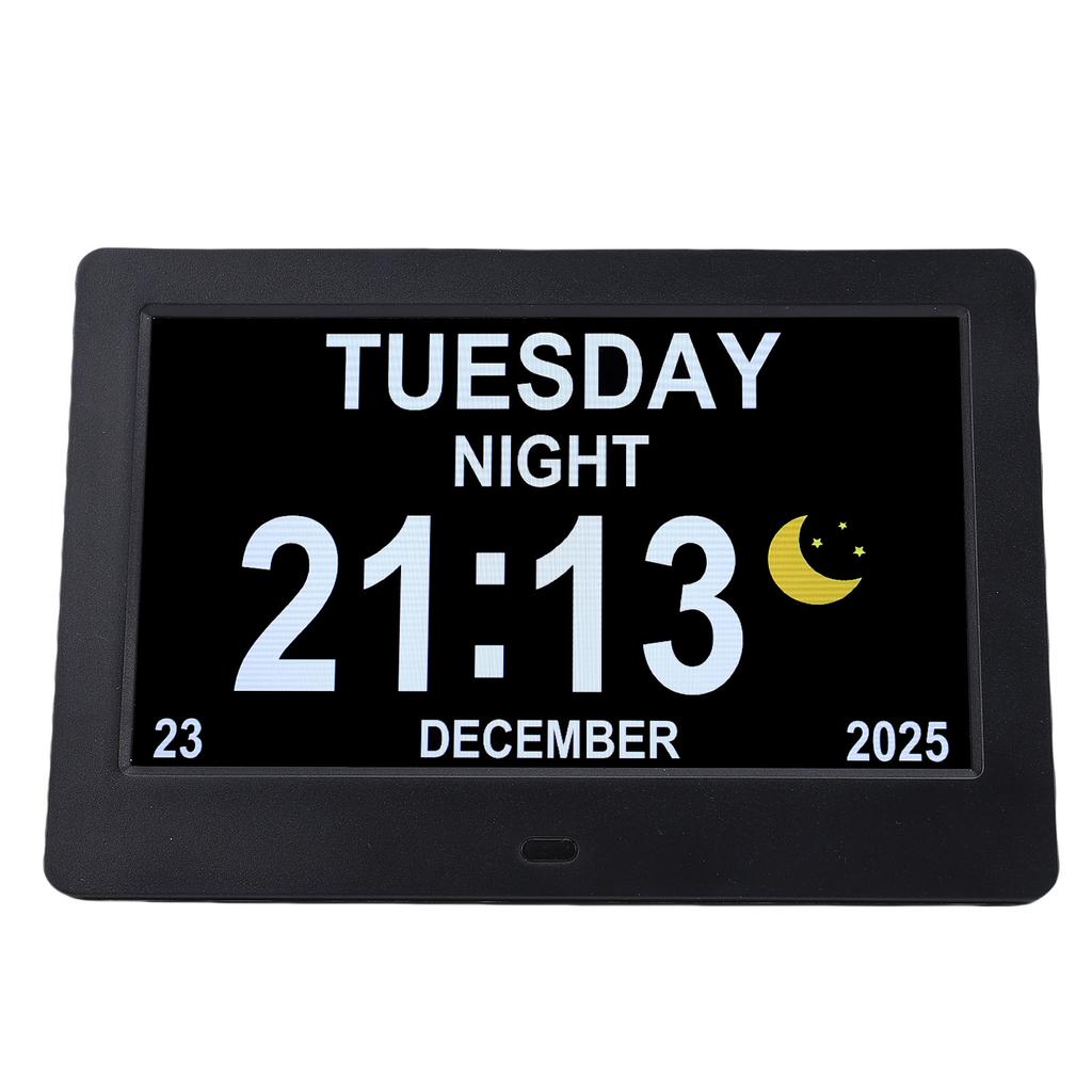 7 Inch Digital Calendar Multifunctional Clock with Date Display Automatic Dimming and Daylight Saving Time Key Or