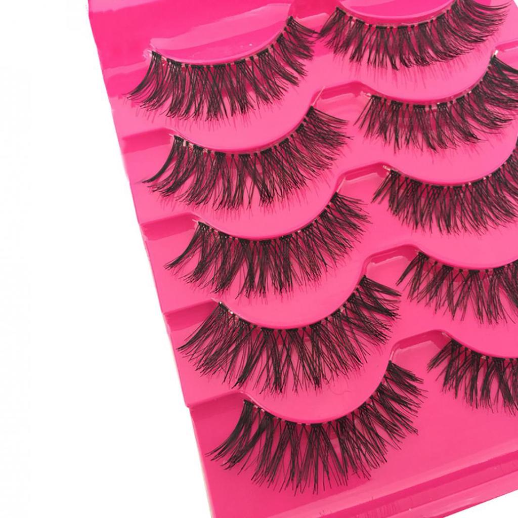 Buy 5 Pairs Makeup Natural Plastic Transparent Stems Cross False Fake ...