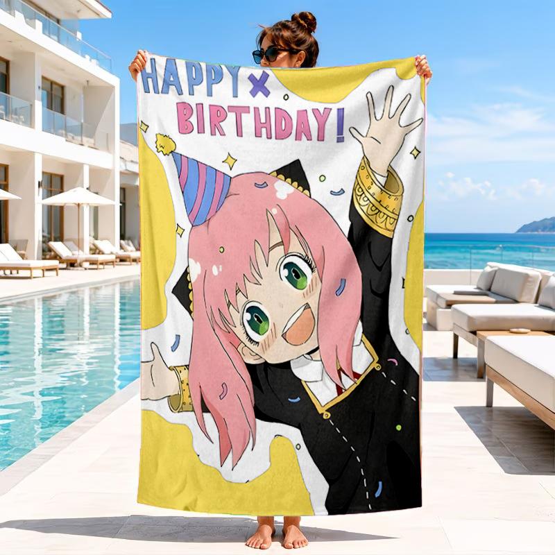 Cute anime spy Famliy Beach Towel, Microfiber Beach Towel, Perfect For Pool, Beach, Travel, Home Decor Beach Party Fan gifts