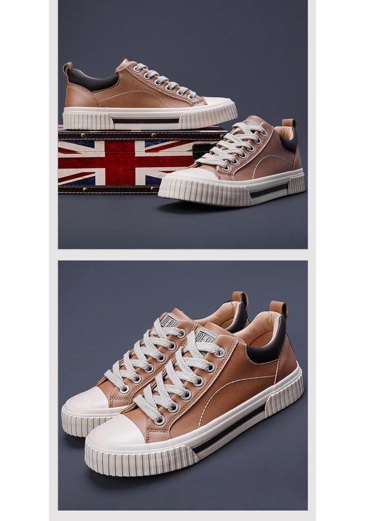 Autumn 2026 Men's Korean Style Casual Leather Shoes: Trendy, Versatile, Comfortable with Unique Design