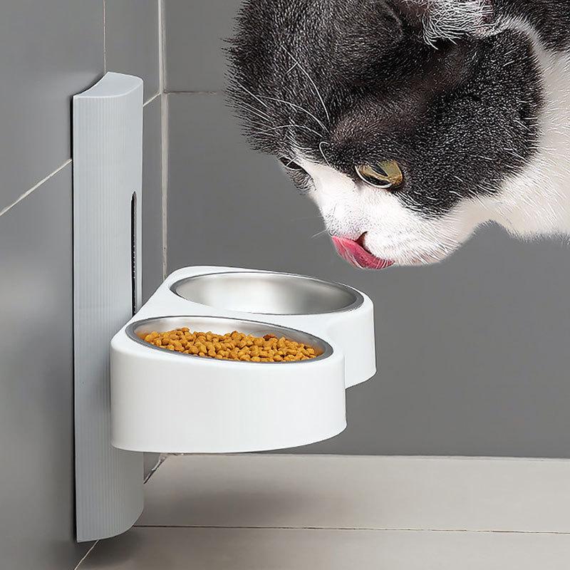 Cat And Dog Food Double Bowl Water Bowl Multifunctional Anti Rollover Food Container Detachable Leg Pet Food Bowl