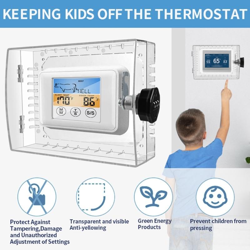 Thermostat Security Lock Box with Clear Designs Includes Combination Lock Accessories for Protecting Wall Thermostats