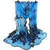 Women Fashion Peacock Flower Embroidered Lace Scarf Long Soft Wrap Shawl Stole
