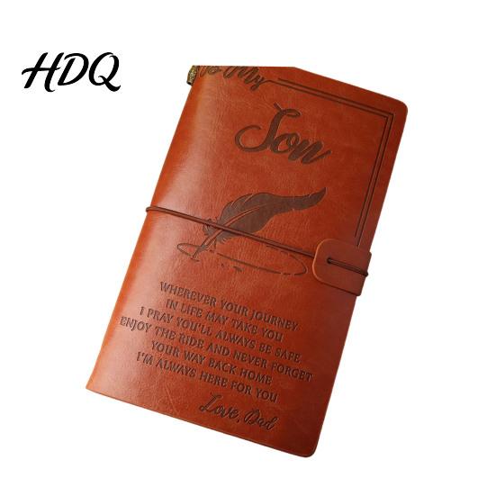 Faux Leather Diary Journal Notebook Loose-Leaf Refillable Cover with Elastic Flexible Writing
