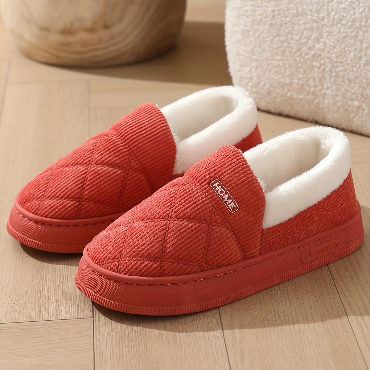 

Cozy Winter Slippers for Women - Fashionable Corduroy Indoor Shoes with Soft Sole, Warm Plush Lining, Non-Slip EVA Sole 36-37 оранжевый