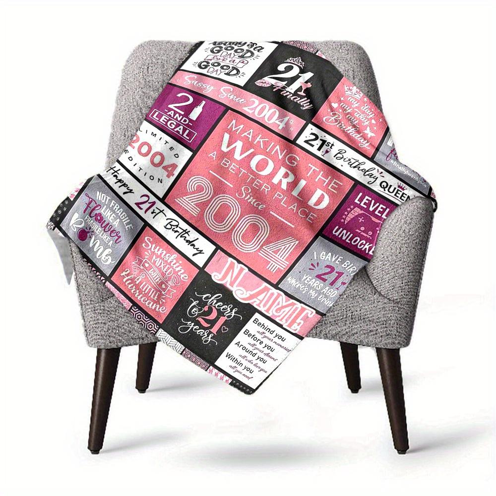 21St Birthday Celebration Home Blankets Soft Comfortable Lightweight For All Seasons Use In Picnics Sofas Offices Beds Living Rooms Perfect Gift For