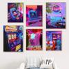 Neon Synthwave Arcade Zone Dream Posters Canvas Painting Game Playroom Wall Art Picture For Cafe Club Room Home Decoration