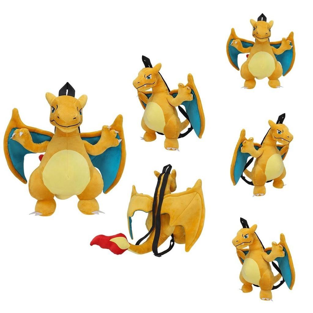 Cute Cartoon Backpack With Gengui And Charizard For Kids, Plush Toy Bag For Kindergarten
