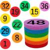 IKAYAS 48 Pcs Carpet Spots Markers with Numbers for Classroom, Carpet Dots Number 1-48 for Kids Elementary Teacher Supplies, Removable Carpet Circles