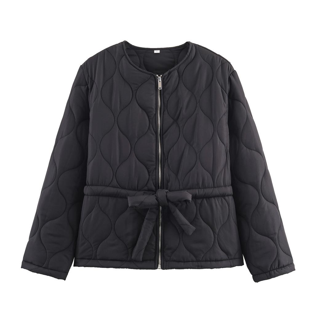 European and American Style, French Style, Women's Clothing, Casual and Versatile, Temperament 4-color Belt Cotton-padded Coat