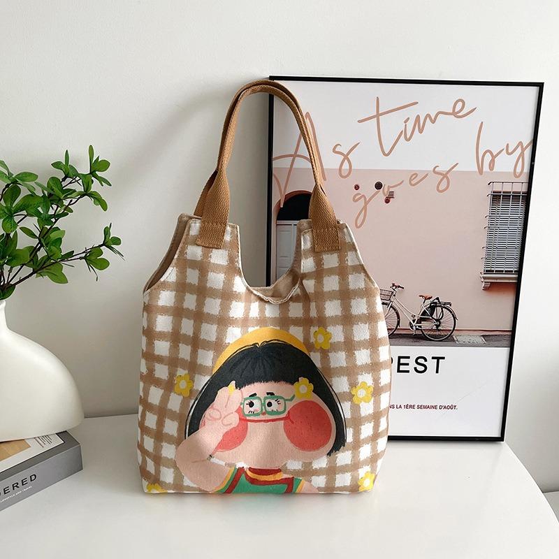 New large-capacity vest bag, commuter canvas bag, women's handheld shoulder bag, summer student tote bag